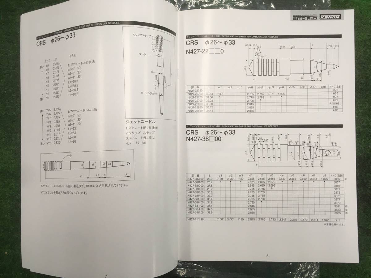 KEIHIN CRキャブ　オーナーズマニュアル　未使用　一律380円　売切り！_画像7