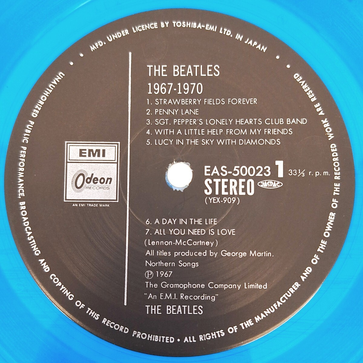 ★帯付★ The Beatles 1967-1970 ザ・ビートルズ ブルーカラーレコード 限定発売盤 青盤 EAS-50023・24 レコード ロック 20周年特別企画 WK_画像5