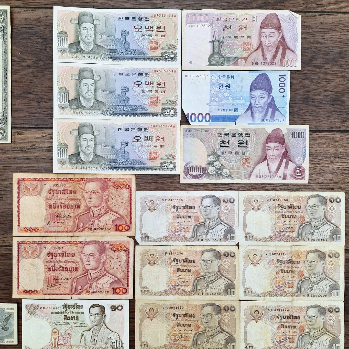 外貨 旧紙幣 外国紙幣 紙幣 36枚 まとめて 中華人民 中国 中央銀行 アメリカ 日本 日本銀行 スリランカ 韓国 タイ 古紙幣 WK_画像4