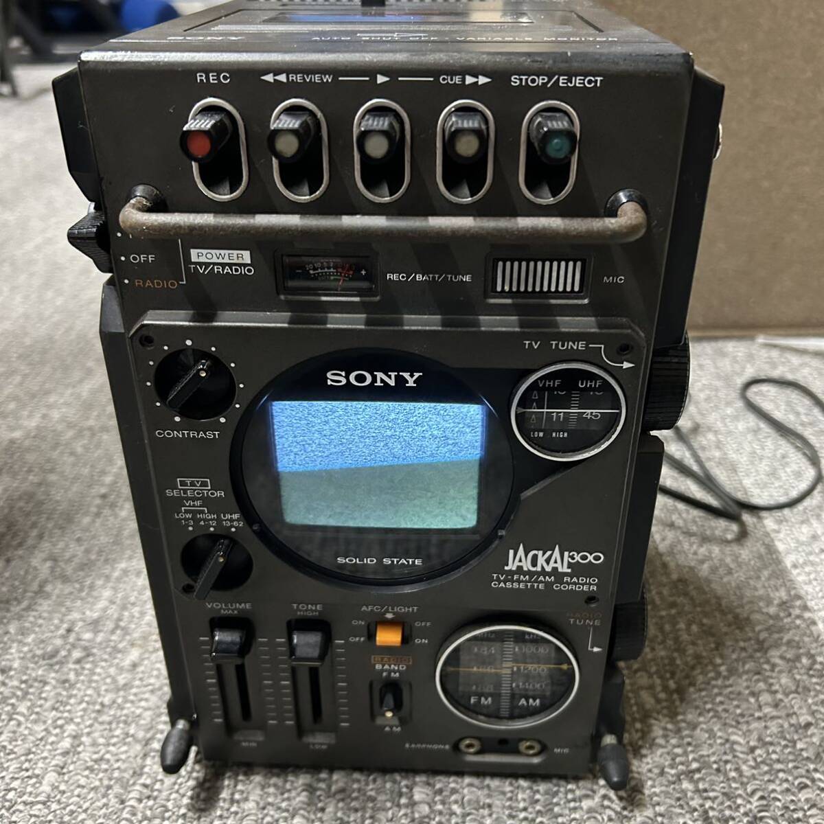 SONY ソニー FX-300 JACKAL300（初代ジャッカル）白黒テレビ付ラジカセ TV-FM/AM RECEIVER CASSET CORDER ジャンク品 長期保管品の画像2