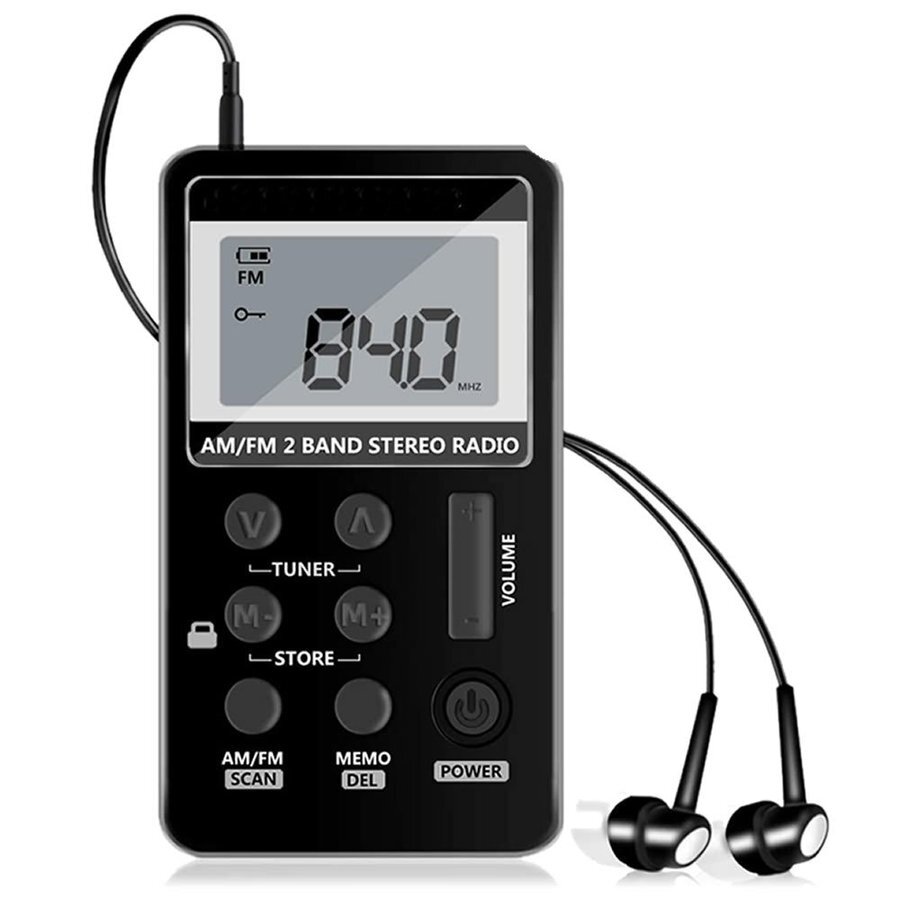 ポケット ラジオ ワイドfm 高感度受信 小型 持ち運び 軽量 携帯便利 液晶 USB 充電式 ポータブルラジオ tec-pokeradio02の画像1