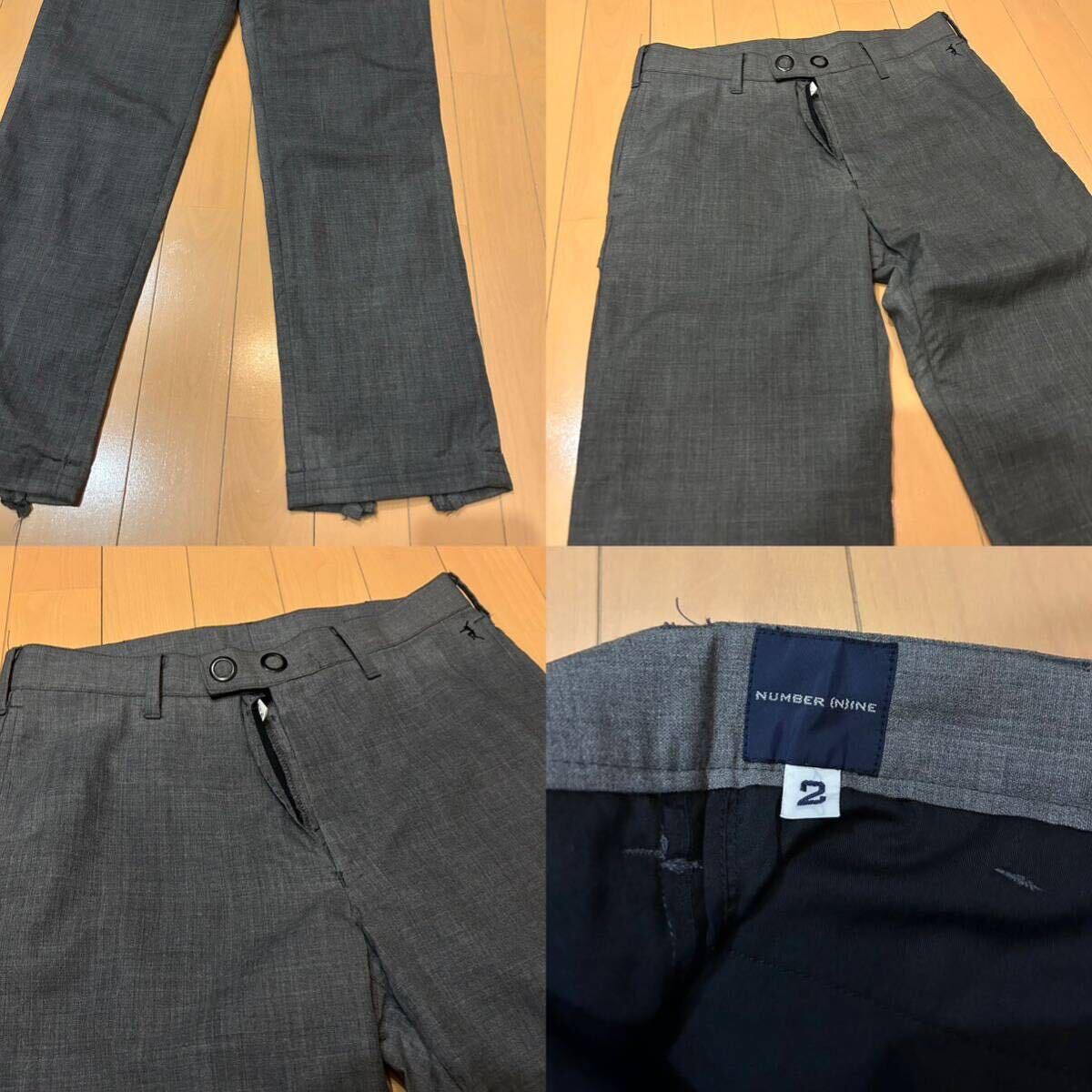 NUMBER(N)INE Wool Pant's Slacks ナンバーナイン ウールパンツ スラックス サイズ2 MADE IN JAPAN 日本製 Junk ジャンク 使用感_画像4