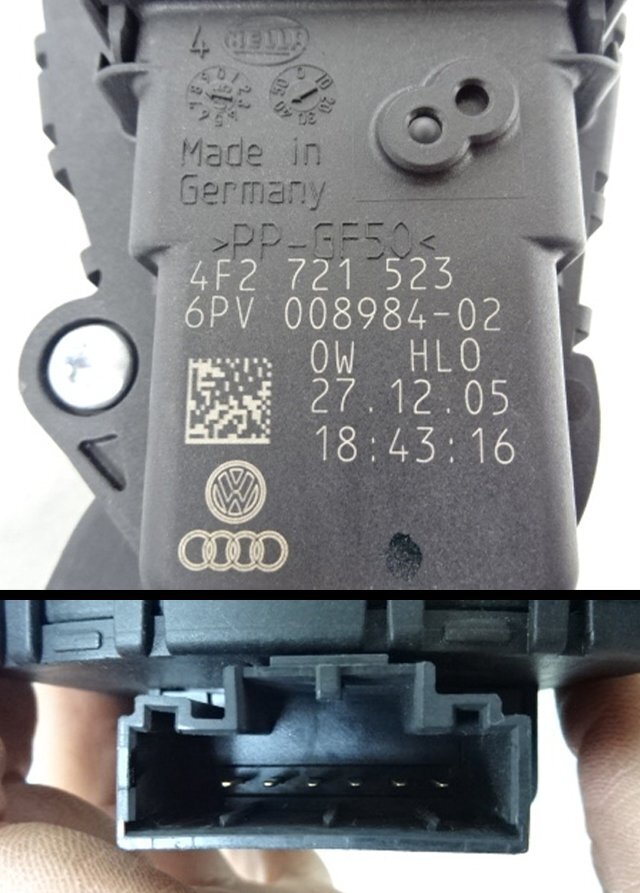 G/ID19■Audi A6 GH-4FAUKS (アウディ C6系セダン 06y前期)■アクセルペダルモジュール 4F2721523 (アクセルセンサー アクセラ RHD)_画像7