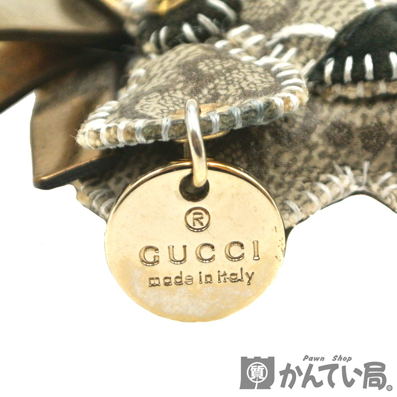 19336 GUCCI【グッチ】グッチョリ キーホルダー チャーム ダックスフンド 犬 GG柄 ゴールド金具 アクセサリー【中古】USED-Bの画像3