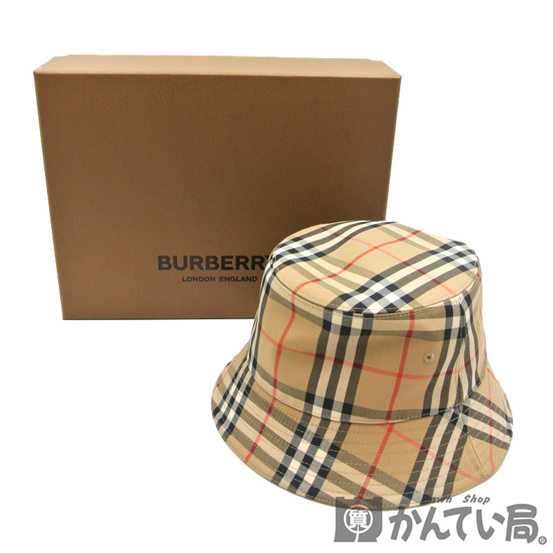 19540 BURBERRY【バーバリー】バケットハット チェック バケハ 帽子 Mサイズ メンズ レディース ユニセックス【中古】USED-AB_画像9
