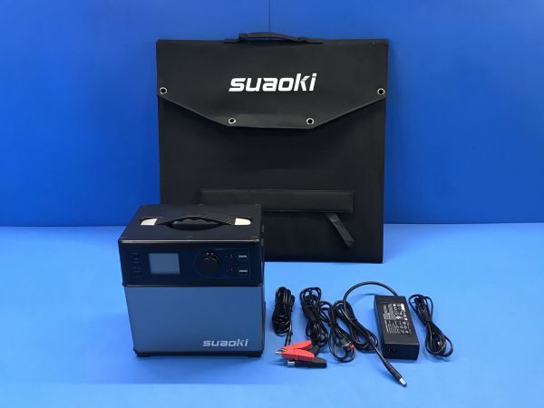 【 suaoki 】ソーラーパネル付きバッテリー 【 PS5B Ver1.2 / SCB-120 】ポータブル充電器 キャンプ 災害 防災 400Wh 140_画像1