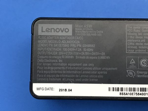 12 送料無料【 レノボ / Lenovo 】ACアダプター 電源コード【 ADLX45YDCC2A 】TC_画像4