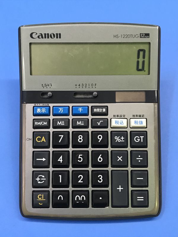 3【 キャノン / Canon 】電卓 計算機【 HS-1220TUG 】文房具 簿記 経理 オフィス YP_画像1