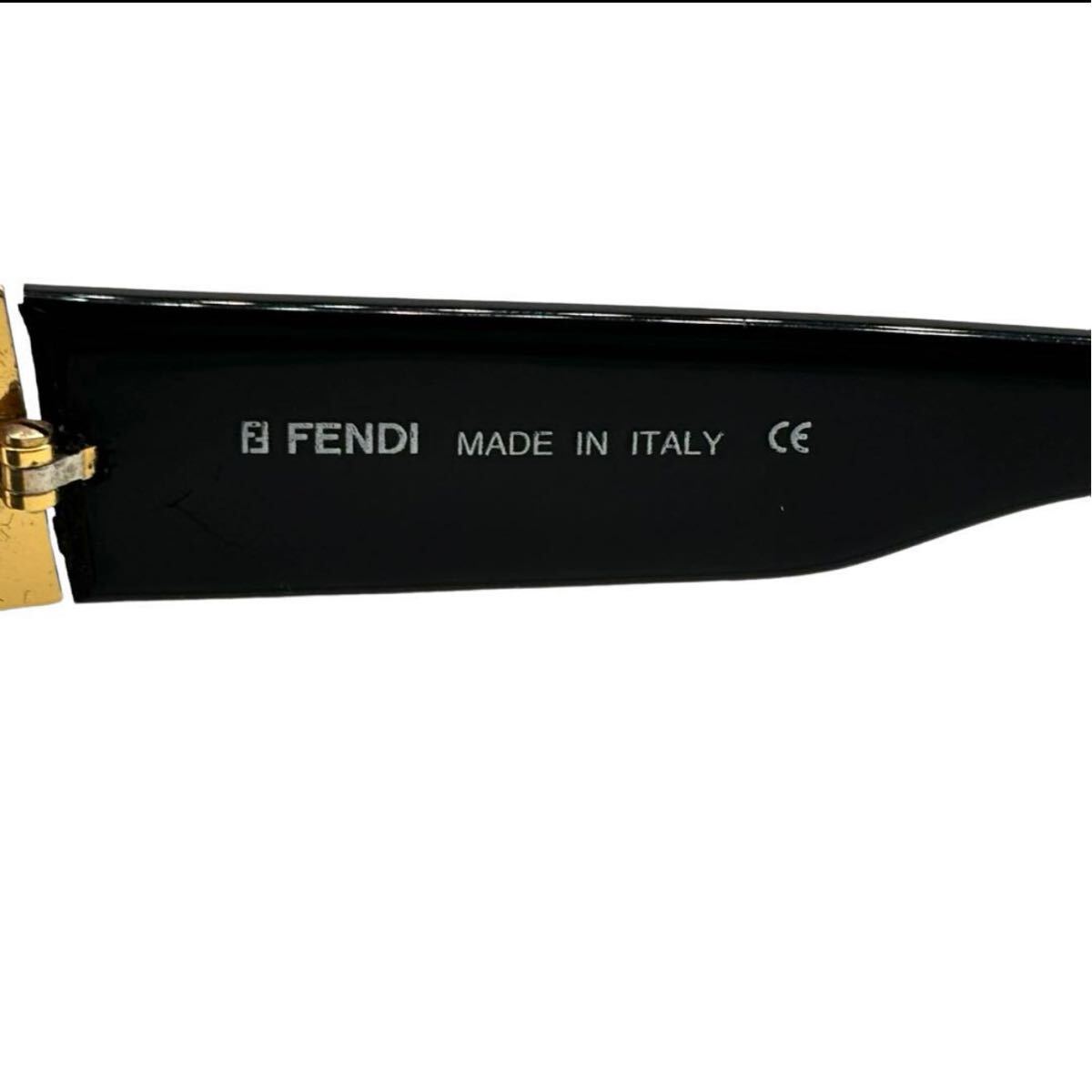  regular Fendi FENDI Classic luxury art sunglasses car i knee Gold × black Icon Logo F Zucca 3 ream line attached have glasses 