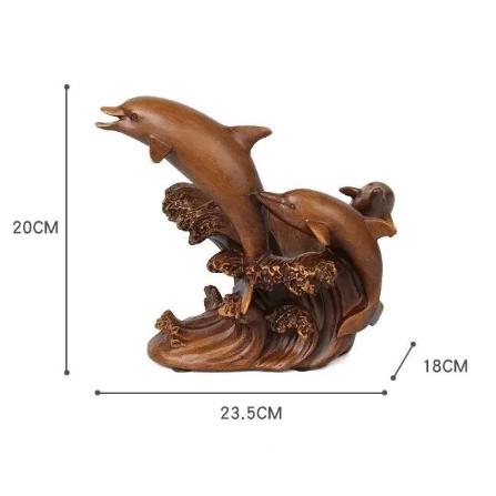 ワイン ボトル ホルダー 樹脂 イルカ 親子 波 海 スタンド ラック 装飾 ウッド調 木目調 彫刻 彫像 オブジェ 置物 インテリア リビング_画像10