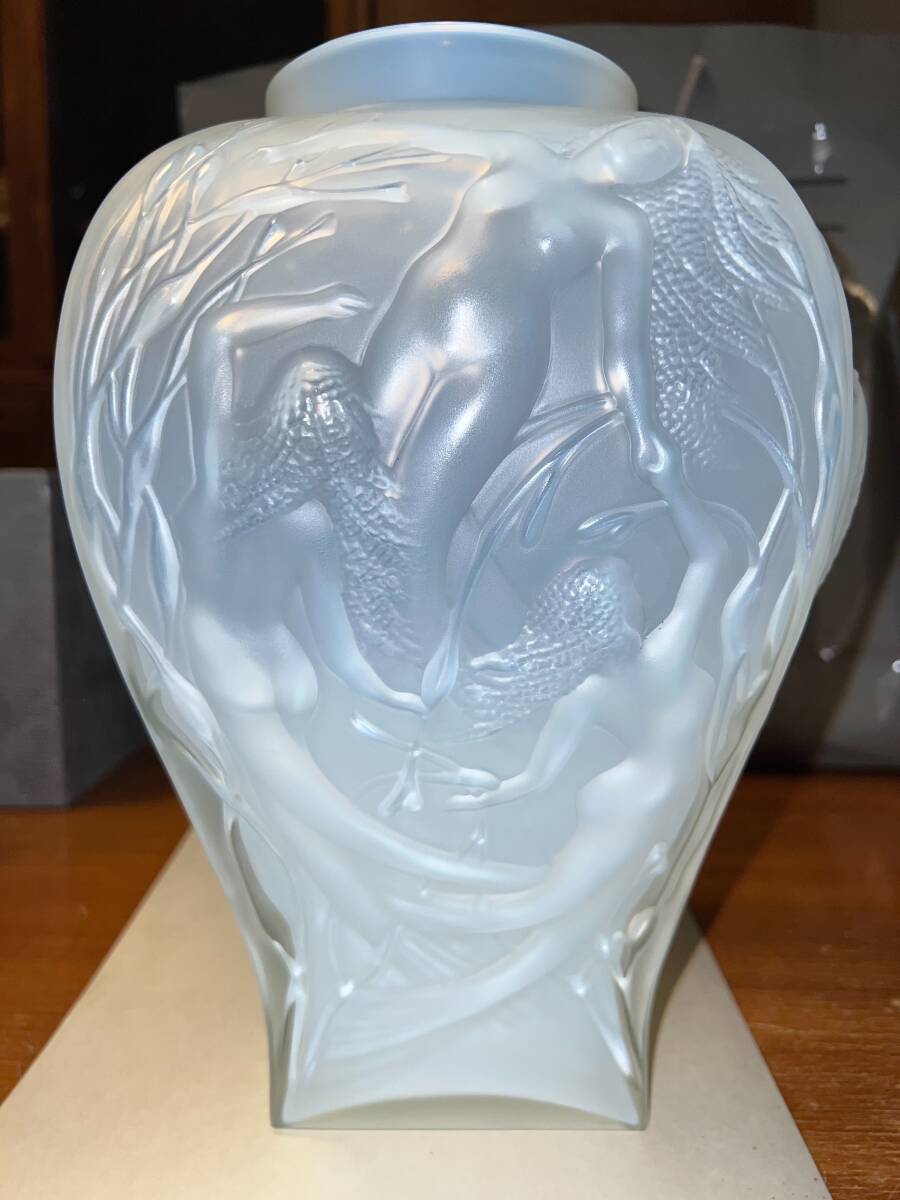 全国送料込 LALIQUE 花器 オマージュ 未使用 デッドストック オパールセント 世界限定500個の 一桁台 003/500 定価50万円 ラリック 元箱付の画像4