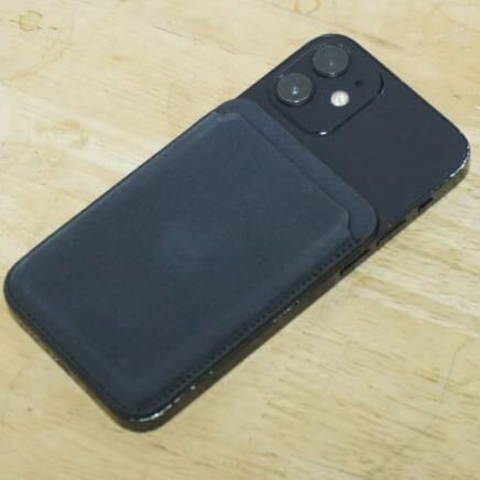 【1円開始】MagSafe対応iPhoneファインウーブンウォレットApple純正ブラック★カードケース★黒★マグネット接着