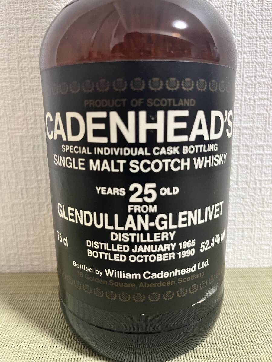 マニア用,オールドボトル,ケイデンヘッド,グレンデュラン25年、CADENHEAD'S、Glendullan、Distilled1965-Bottled1990、rare scotch whisky の画像2