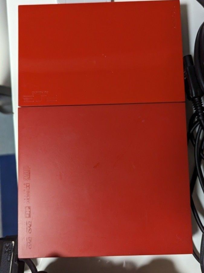 PlayStation 2 シナバー・レッド SCPH-90000CR 本体 PS2 薄型 各種おまけ