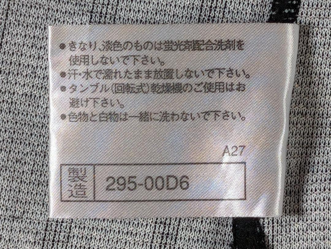 【ミズノ】ゴルフウェア　トップス　半袖　L　シャツ　グレー　ストライプ柄　アイゾット　I-ZOD　