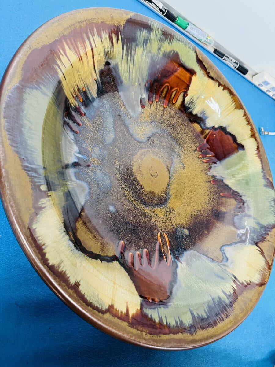 小石原焼 受け皿 インテリア 陶器　大皿　飾り物　置き物　伝統陶芸 53cm盛皿 _画像5