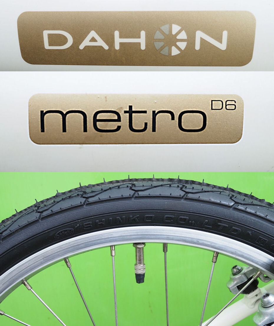 DAHON(ダホン)タイヤ新品)メトロ)ほぼ綺麗)20インチ)ホワイトカラー)Shimano 7s)折りたたみ 中古の画像3