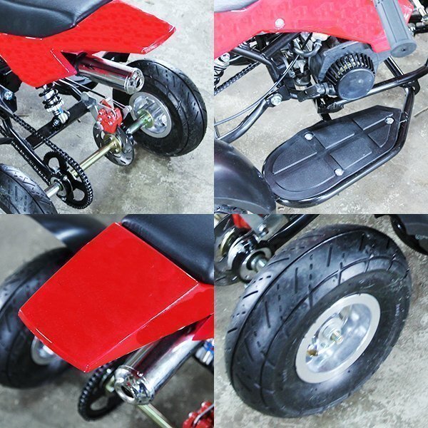 激安 最新 バギー 50cc MINI 四輪 バギー 最高速 45km/ 黒 ブラック ポケバイ エンジン ATV ポケバギ 本体 車体 プレゼント ガソリンの画像3