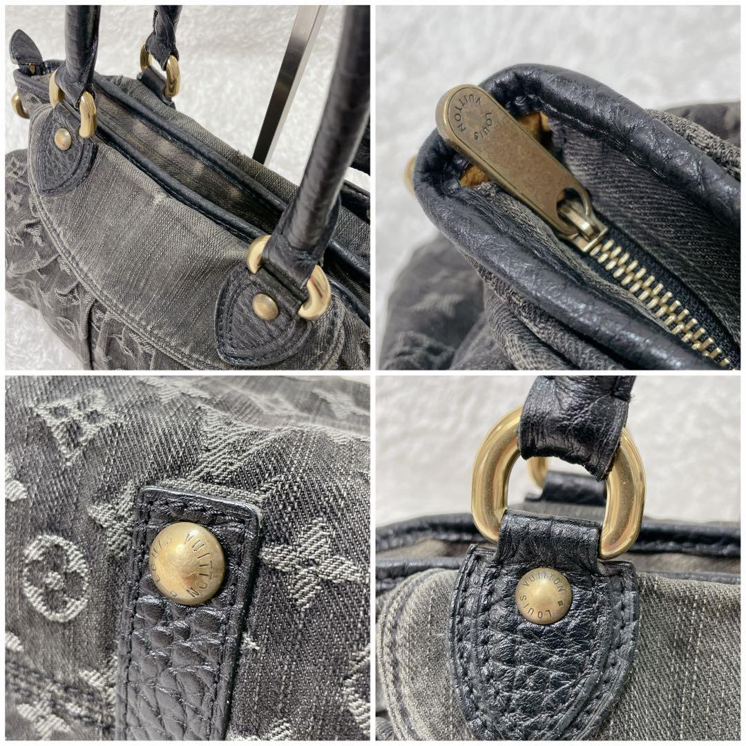 ルイヴィトン LOUIS VUITTON ハンドバッグ M95351 ネオカビィMM コットン、レザー ノワール VI4067 バッグ モノグラムデニム　ブラック 黒_画像10