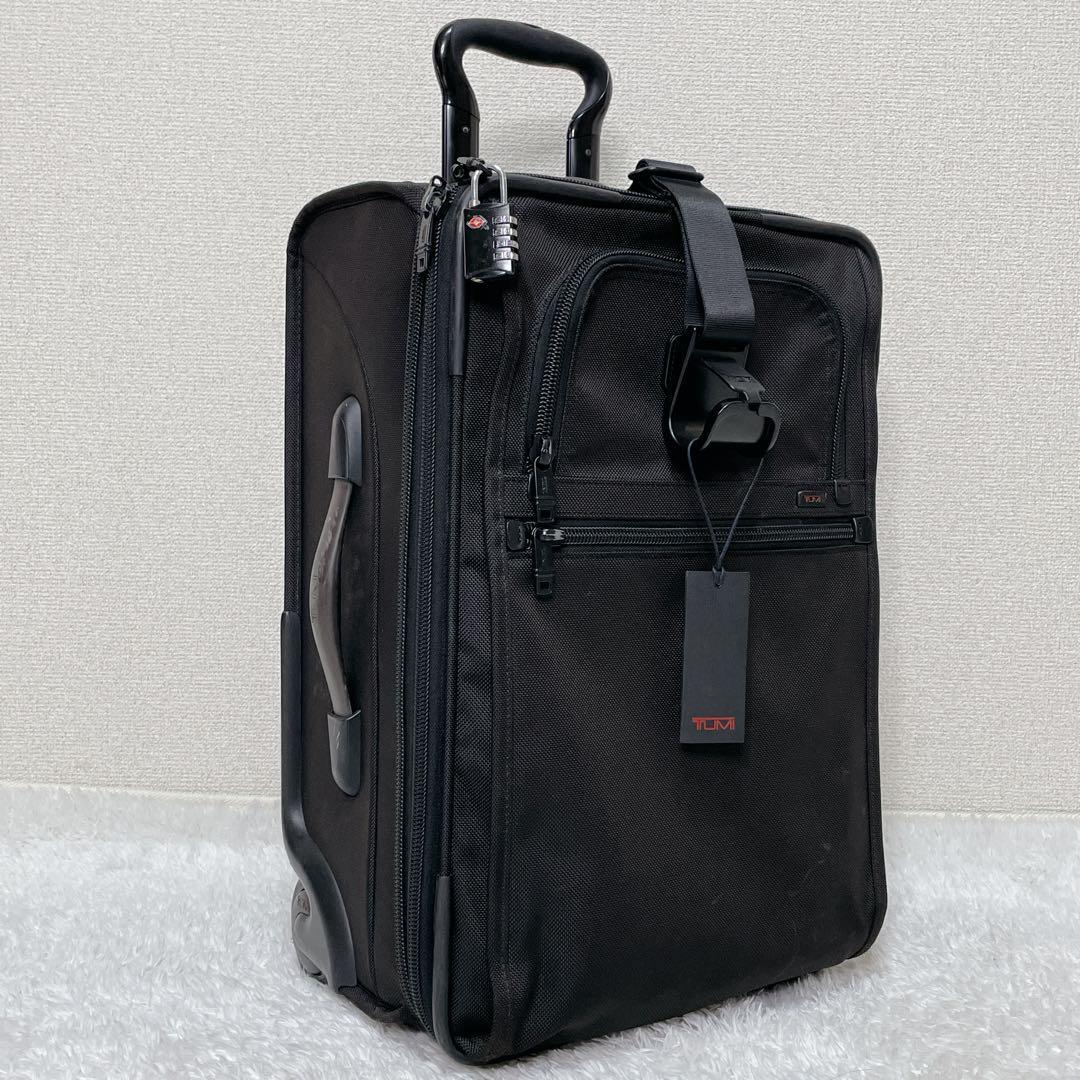 美品 TUMI トュミ 22020DH エキスパンダフル スーツケース キャリーバッグ 2輪 機内持ち込み ブラック ALPHA アルファ ガーメントケース 黒の画像1