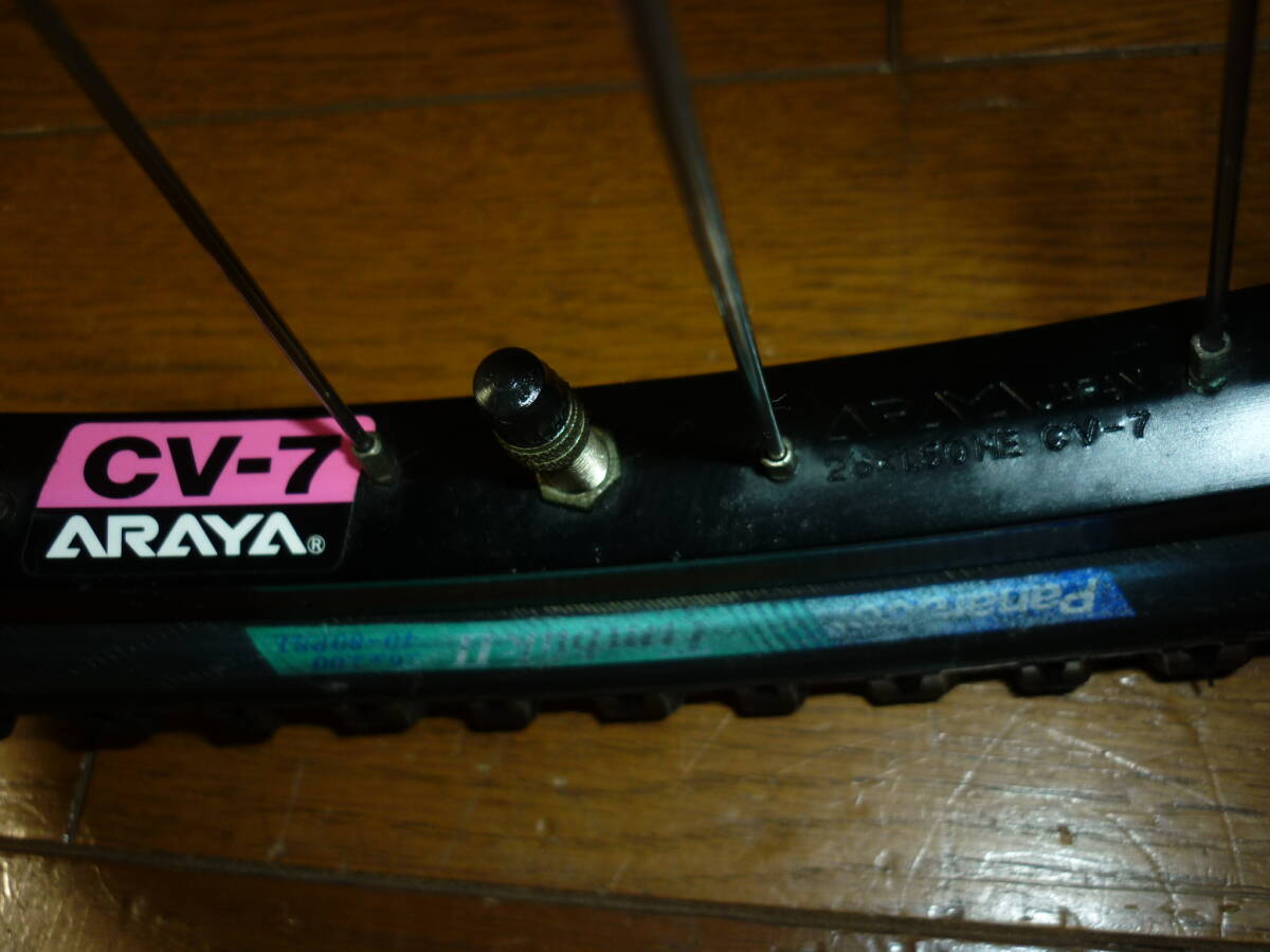 アラヤ ARAYA JAPAN CV-7 26×1.50 HE ホイール 前後セット カセット 7速 ハブ SHIMANO DEORE DX クイックリリース付 MTB 160サイズの画像7