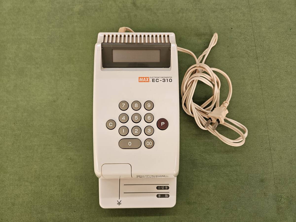 * outright sales *MAX/ Max electron check writer EC-310 8 column small stamp hand-print certificate office work supplies seal character machine office supplies electrification OK used No.T3