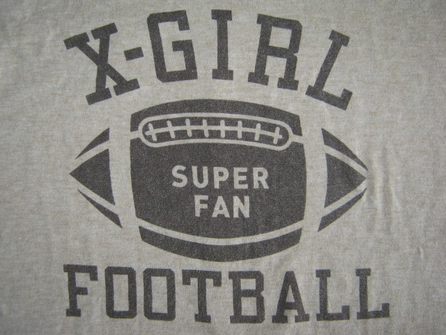 * б/у одежда X-girl X-girl FOOTBALL американский футбол рисунок 7 минут рукав футболка размер 1 ребенок одежда 130cm примерно бежевый × чай KIDS Kids *