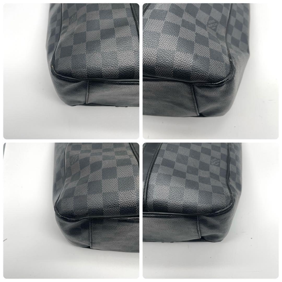 現行 ルイヴィトン タダオPM ダミエ グラフィット 2way ビジネスバッグ トートバッグ ブラック A4可 LOUIS VUITTON メンズ 黒 PVC レザー_画像4