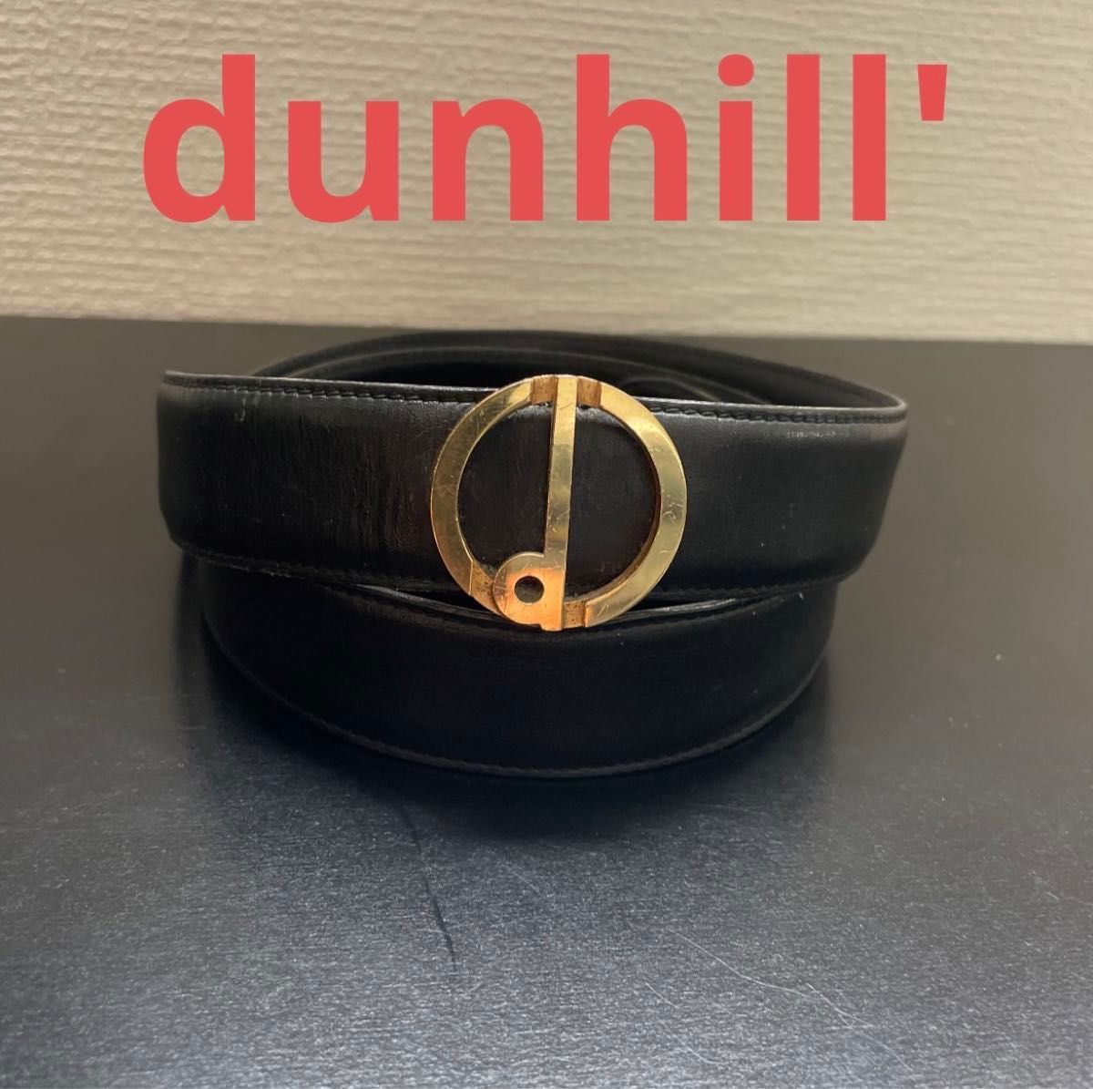 DUNHILL ダンヒル レザーベルト ゴールドカラーバックル DUNHILL ダンヒル レザーベルト ゴールドカラーバックル