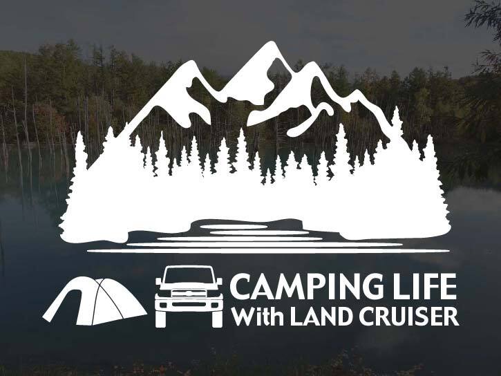 ランドクルーザー ランクル 70 再販モデル CAMPING LIFE With LAND CRUISER ステッカー Sサイズ アウトドア キャンプ シール デカール_画像1