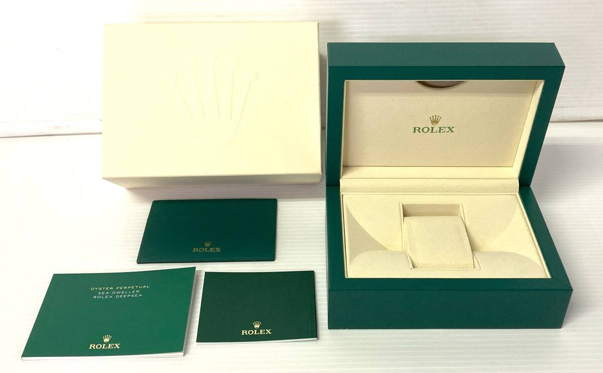 ★☆美品 純正 ROLEX ロレックス シードゥエラー ベージュ 現行 Mサイズ 腕時計ケース BOX 冊子 パスケース ウォッチケース 205☆★の画像1