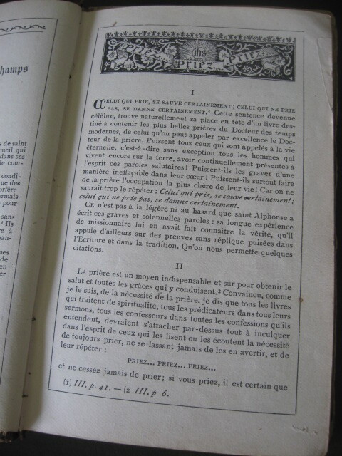 * античный товар * кожаный en Boss . обложка. замечательный .. документ книга@1892 год! les plus belles prieres Франция 
