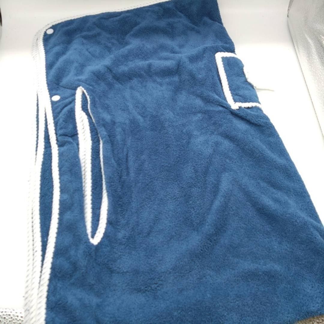 【2枚セット♪】着るバスタオル バスローブ ラップタオル ルームウェア 青 大判  ブルー 湯浴み着 バスタオルの画像5