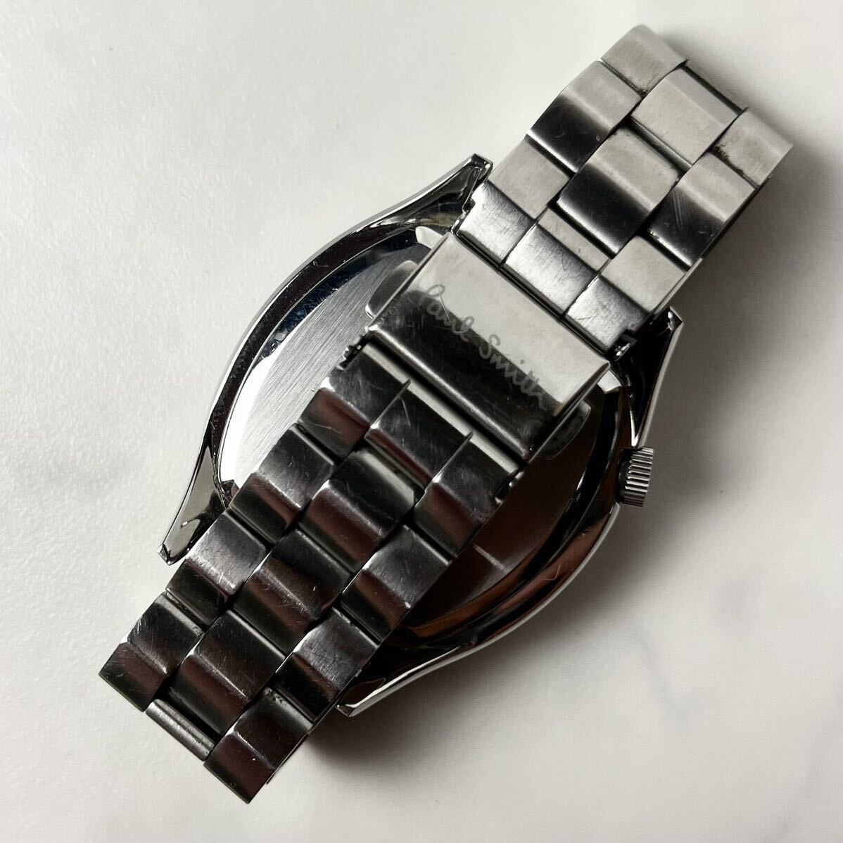 【実働】 Paul Smith ポールスミス 1045-T011535 デザイナーズ ウォッチ クォーツ QZ 腕時計 時計 メンズ 文字盤 ワインレッド 稼働_画像6