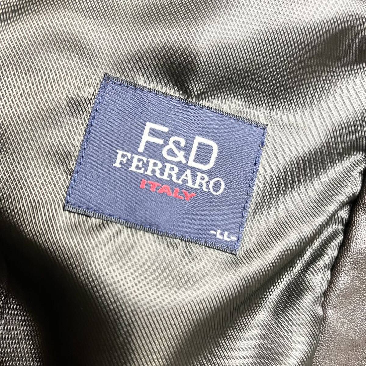 【美品】 F&D FERRARO ITALY フェラーロ ラムレザー テーラードジャケット 羊革 本革 レザー ジャケット メンズ ダークブラウン XL LL_画像5