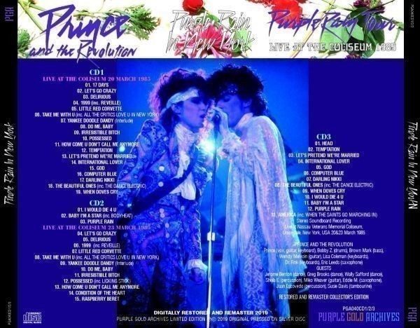 [3CD] PRINCE and The Revolution / PURPLE RAIN IN NEW YORK PURPLE RAIN TOUR 1985 新品輸入プレス盤_画像5