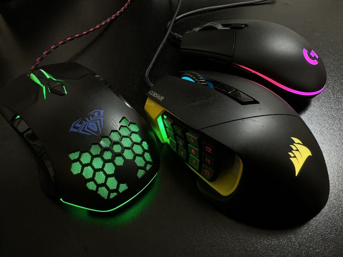 CORSAIR SCIMITAR RGB / logicool G203 / AULA FG-F809ge-ming mouse 3 piece set 