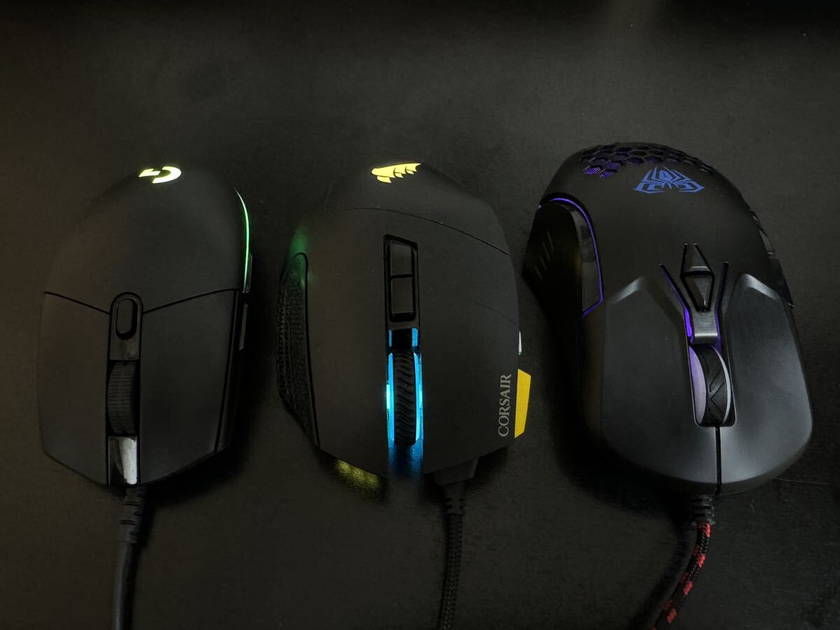 CORSAIR SCIMITAR RGB / logicool G203 / AULA FG-F809ge-ming mouse 3 piece set 