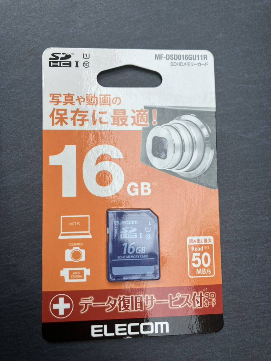 エレコム MF-DSD016GU11R SDHCメモリカード(UHS-I 対応) 未使用品　他にも色々たくさん出品してます_画像1