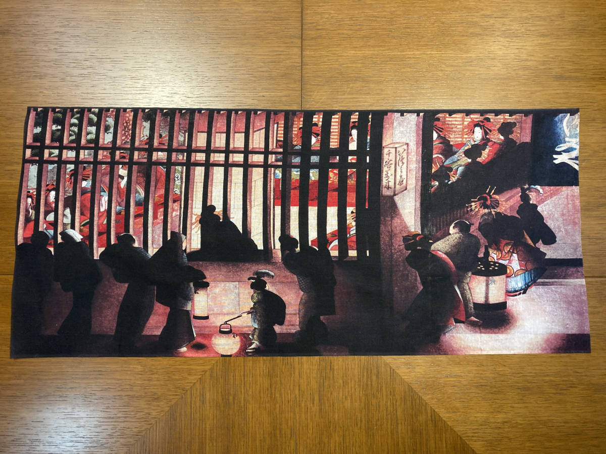 吉原格子先の図 手ぬぐい 葛飾応為 サイズは約79cm 35cmの画像1