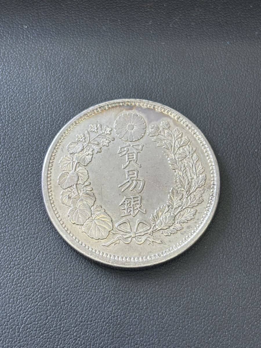 1円〜 貿易銀 明治8年　アンティークコレクションコイン 日本古銭 銀貨　比重確認済み　管理AA-13_画像1
