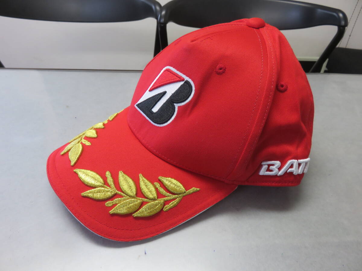 送料３７０円 未使用品 ブリジストン 帽子 キャップ バトラックス 赤 レースキャップの画像1