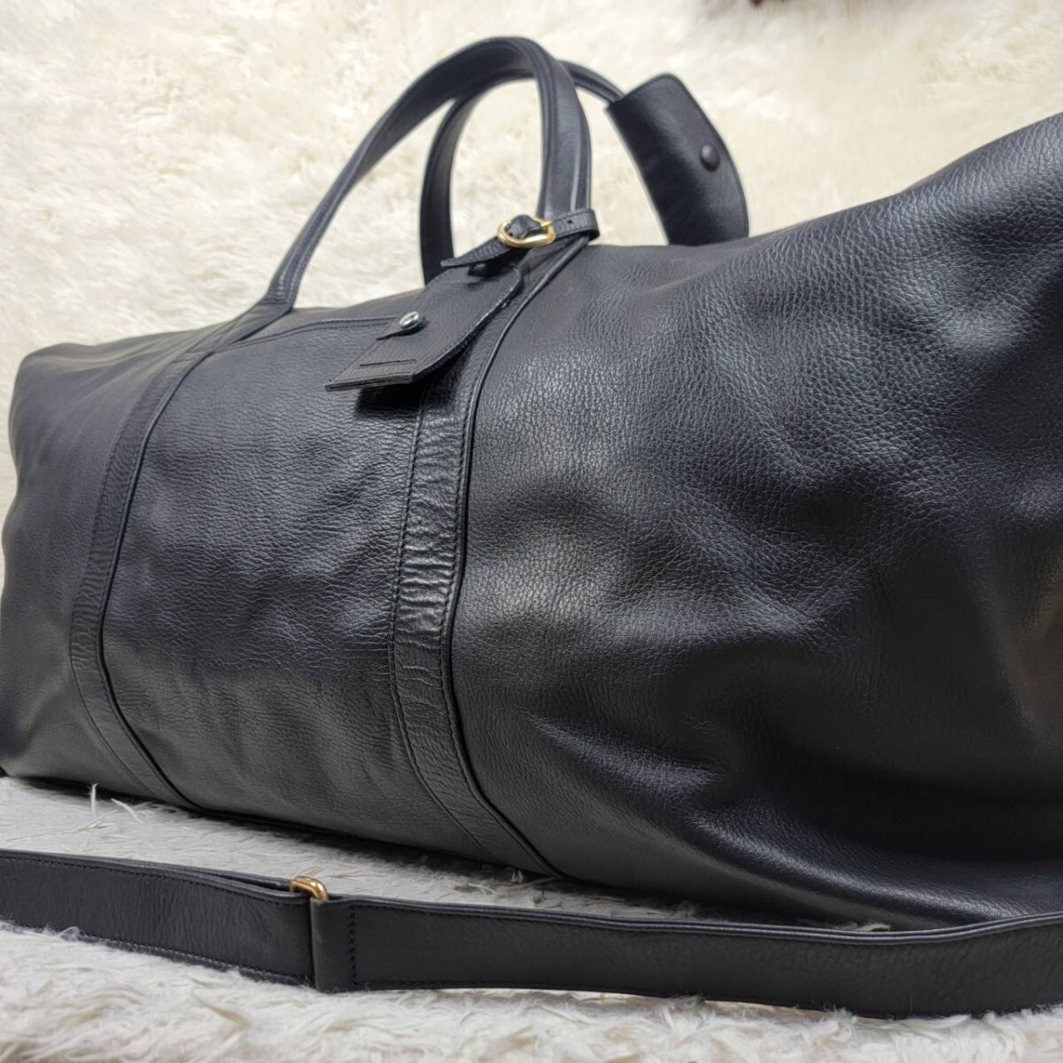 1 jpy!![ hard-to-find ] extra-large high capacity BARNEYS NEWYORK Barneys New York Mercedes Benz Boston bag 2way business black leather 