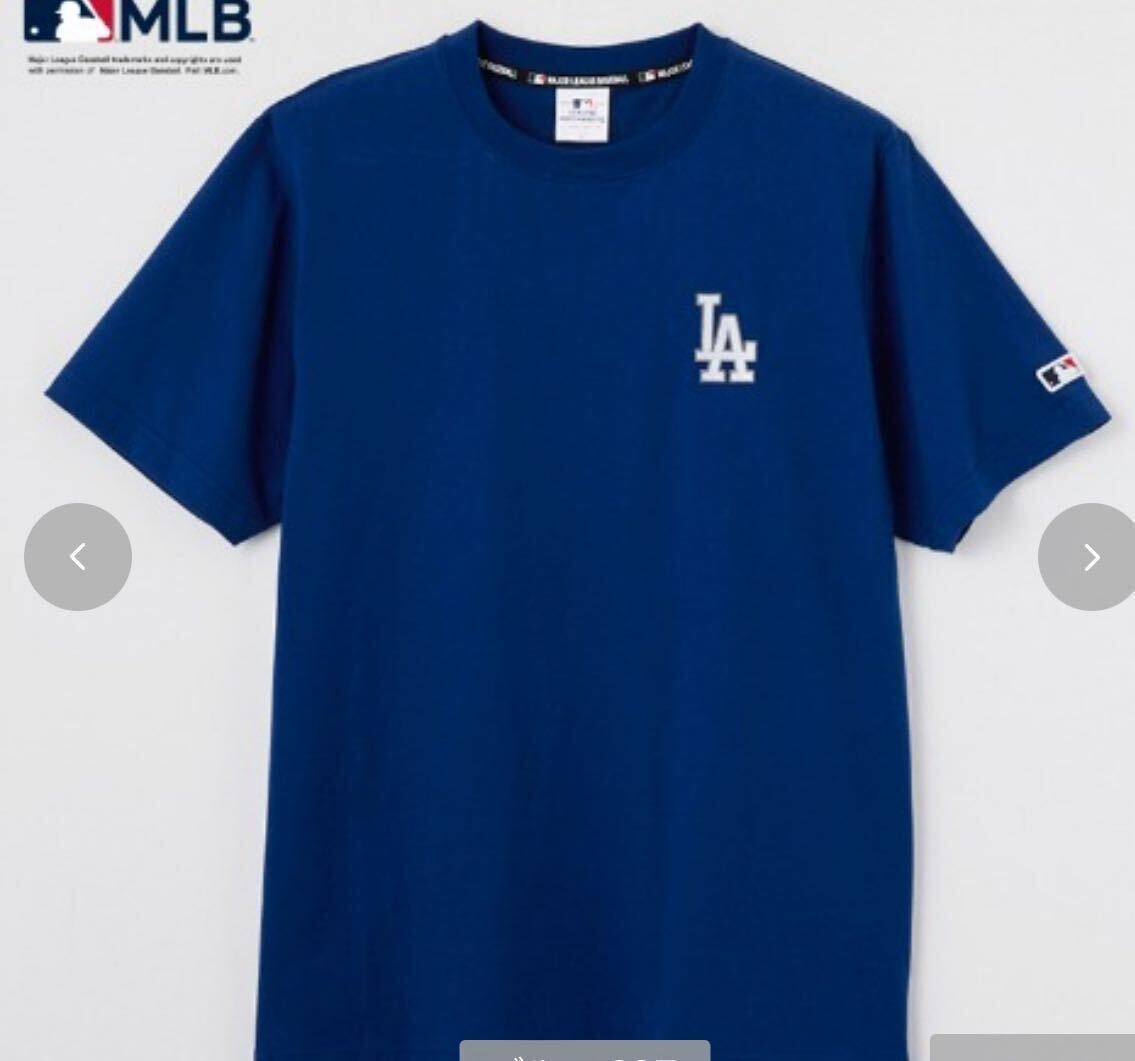 大きめ４Ｌサイズ 新品 MLB 半袖シャツ ロサンゼルス ドジャース 大谷翔平 メジャーリーグ ロゴTシャツ ブルーの画像1