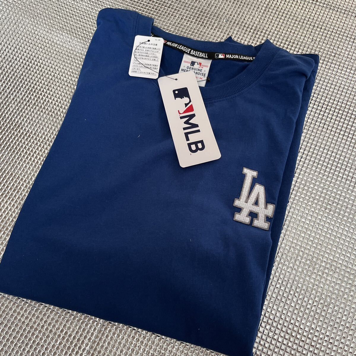 大きめ４Ｌサイズ 新品 MLB 半袖シャツ ロサンゼルス ドジャース 大谷翔平 メジャーリーグ ロゴTシャツ ブルーの画像3