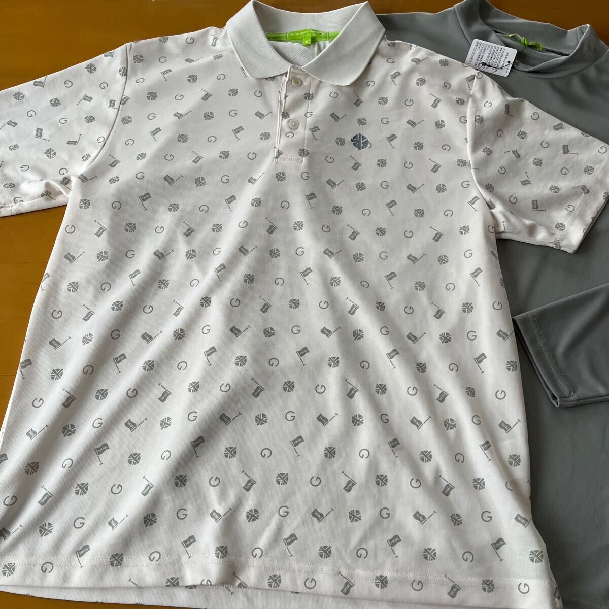 Mサイズ 春物新品 HK WORKS LONDON Green コシノ ヒロコ GOLF ゴルフ サラッと快適 3WAYシャツ二枚セットの画像2