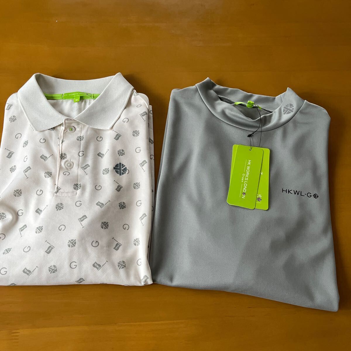 Mサイズ 春物新品 HK WORKS LONDON Green コシノ ヒロコ GOLF ゴルフ サラッと快適 3WAYシャツ二枚セットの画像7