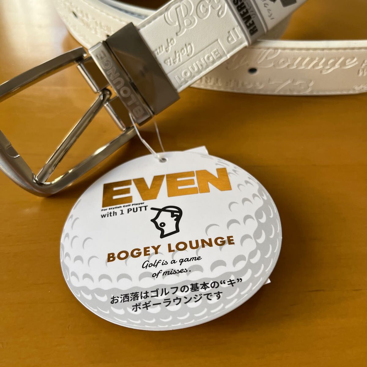 新品 ボギーラウンジ ゴルフ BOGEY LOUNGE GOLF ベルト　 回転式リバーシブル ベルト ホワイト　グレー_画像2