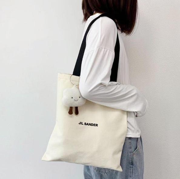 JIL SANDER　ジルサンダー　キャンバス　トートバッグ　ホワイト_画像3