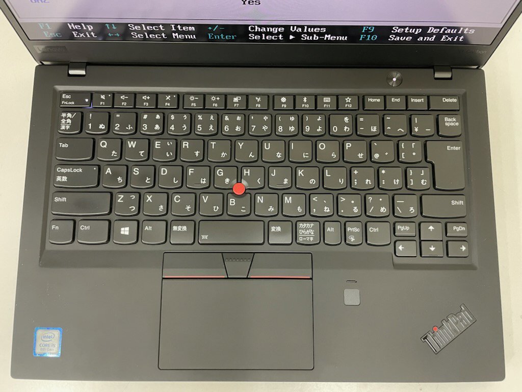 【UEFI起動確認済み／中古】ThinkPad X1 Carbon [TYPE 20KG-S20H00] (Core i5-8250U, RAM8GB, SSD 無し) ACアダプタ付き●UEFI-BATT NGの画像7
